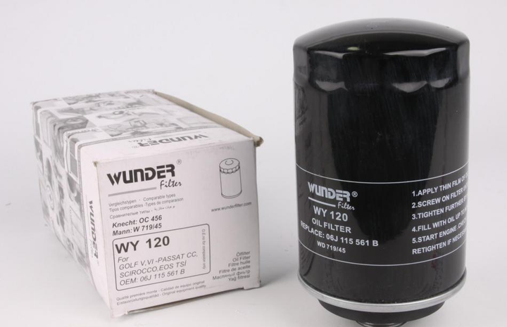 Фильтр масляный Wunder Filter VW Golf VI с 09-12 г.в. 2.0GTi WY 120