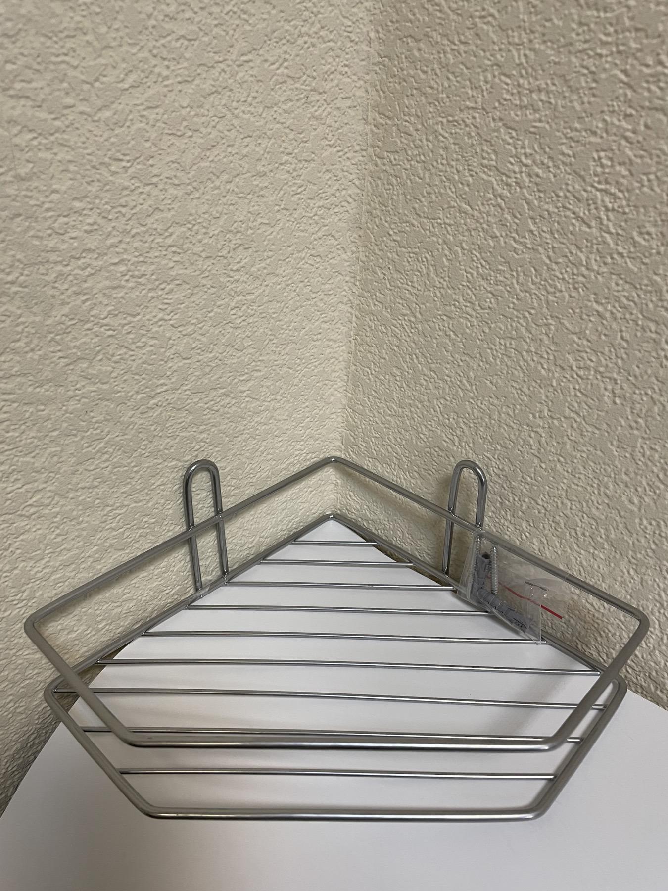 Полка угловая MOBILITY одноярусная для ванной комнаты металлическая 5х19,5х19,5 см Серый (26741821)