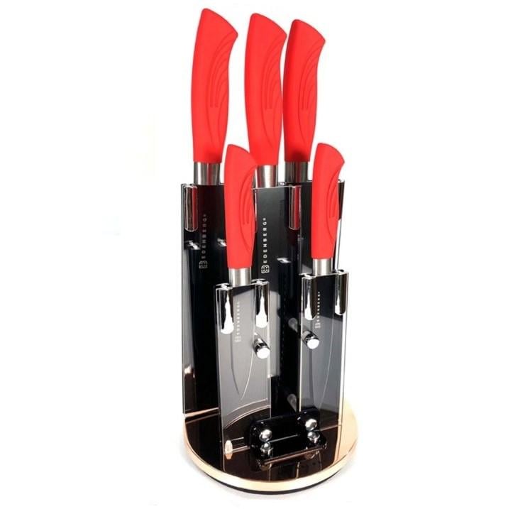 Набор ножей Edenberg EB-11006 с подставкой 6 пр. Red (EB-11006)