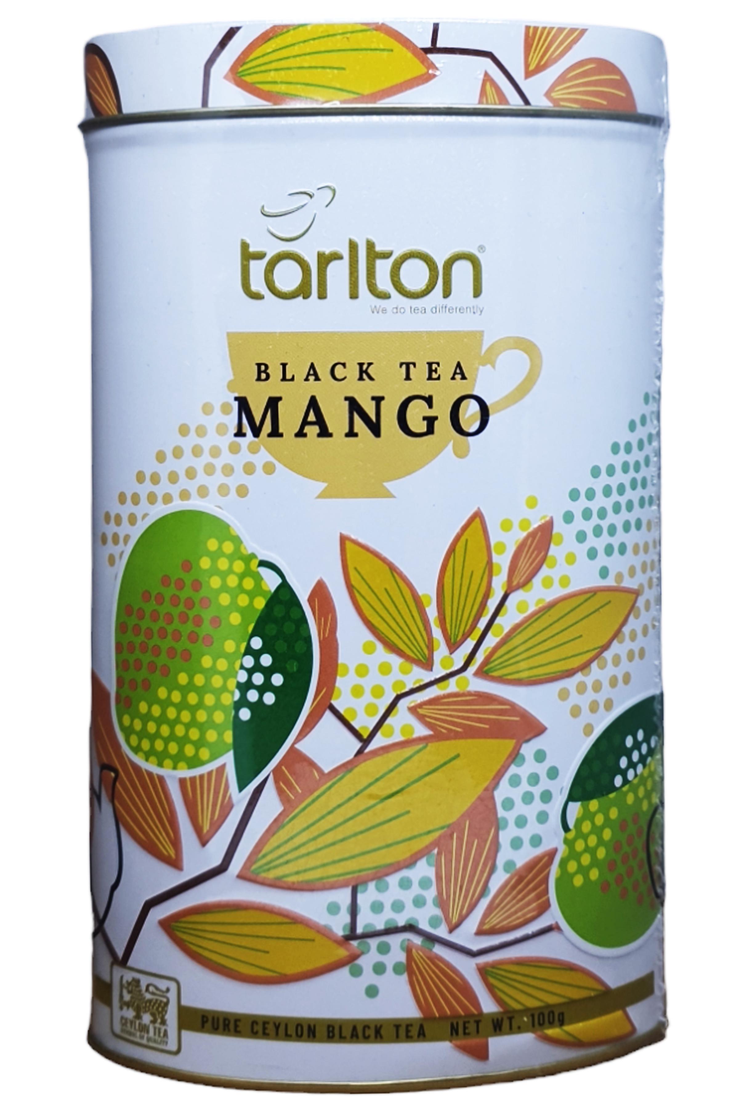 Чай Tarlton Манго черный OP1 в металлической банке 100 г (58840)