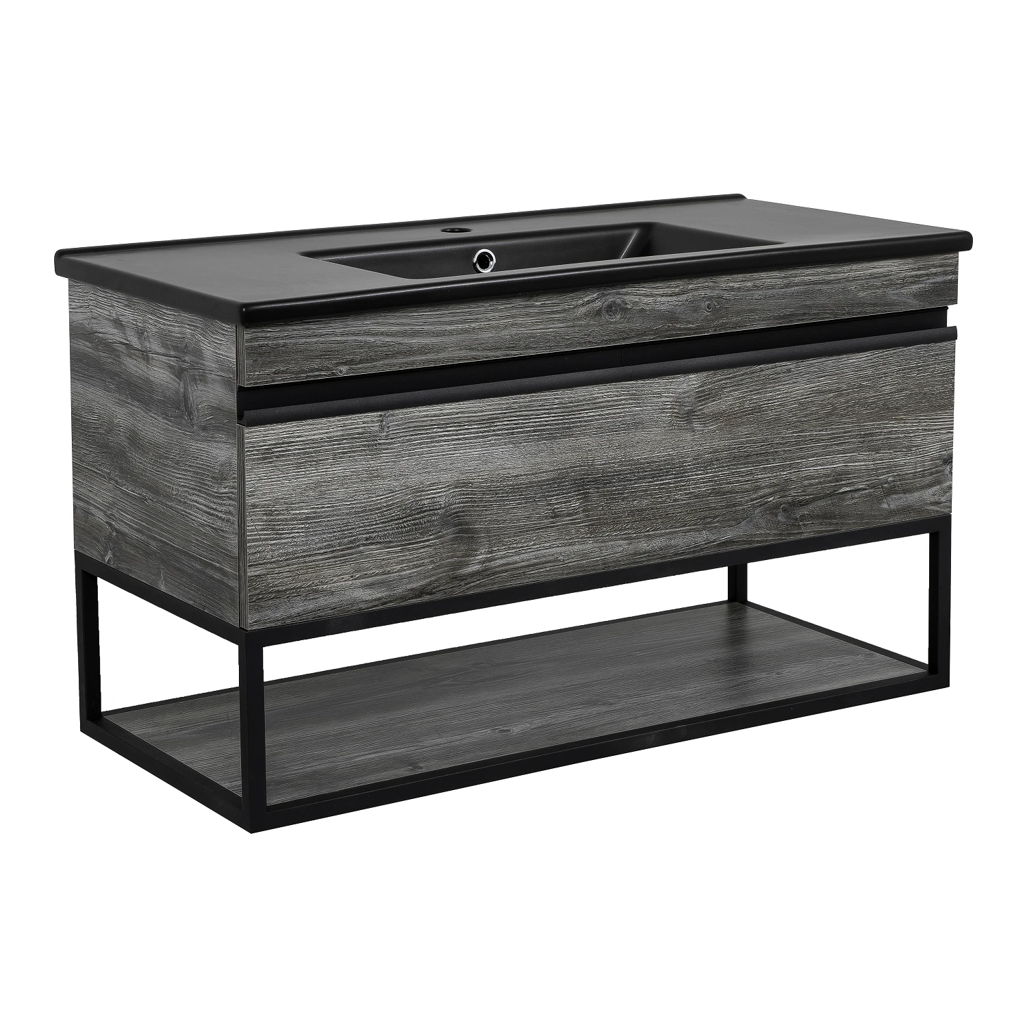 Тумба для ванной Aqua Rodos Loft-Iron 100x45 подвесная с умывальником CeraStyle Arte Серый (АР000082559)