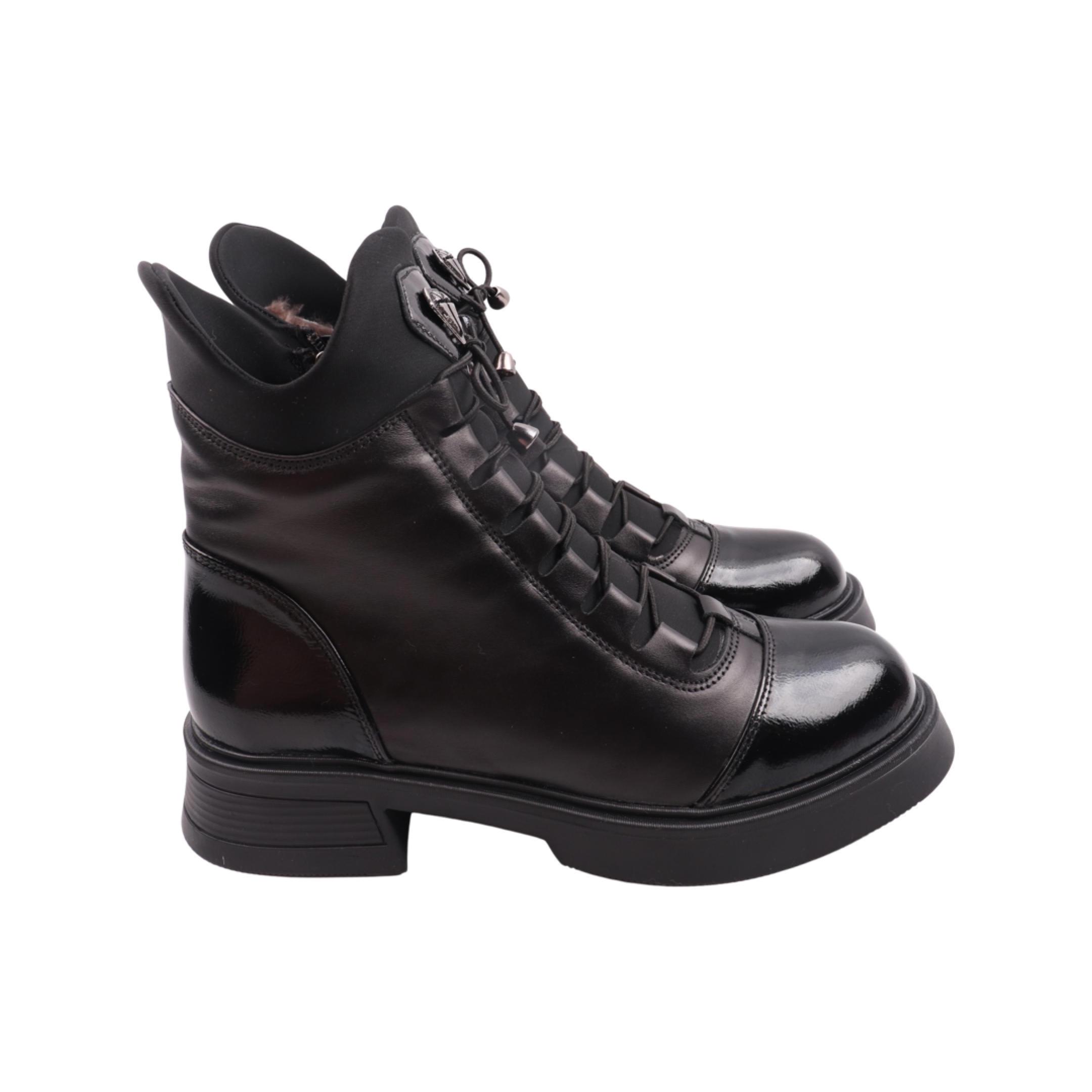 Ботинки женские Aquamarin из кожи р. 37 Черный (2207-23ZHC)