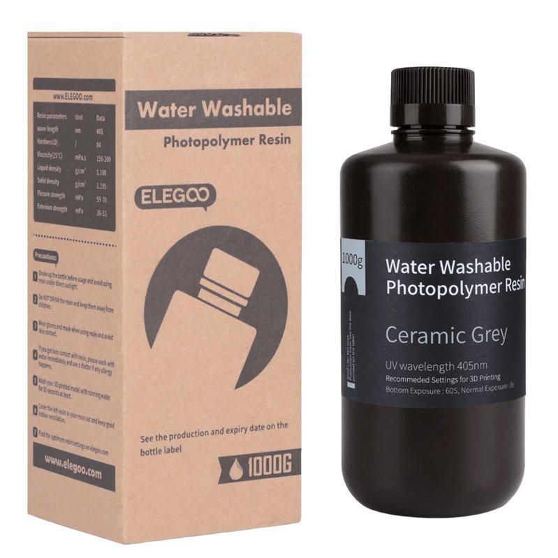 Смола фотополимерная ELEGOO для 3D-принтера водосмывающая 1 кг Ceramic Grey - фото 2
