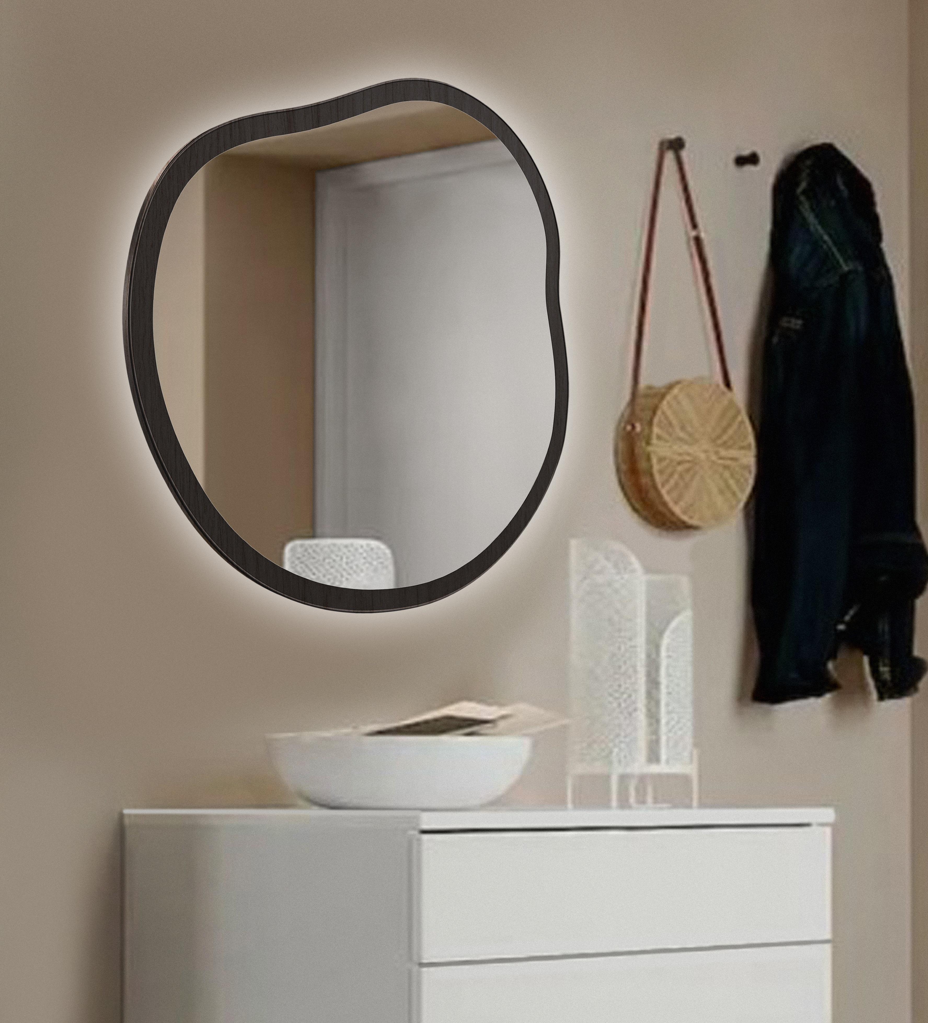 Зеркало Art-com на основе ЛДСП с подсветкой 600х600 мм Дуб сонома (АН 1-Венге магія)