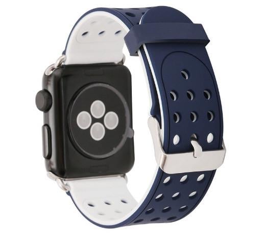 Двосторонній ремінець з перфорацією Primo для Apple Watch 38 мм/40 мм Navy Blue-White (772082180)