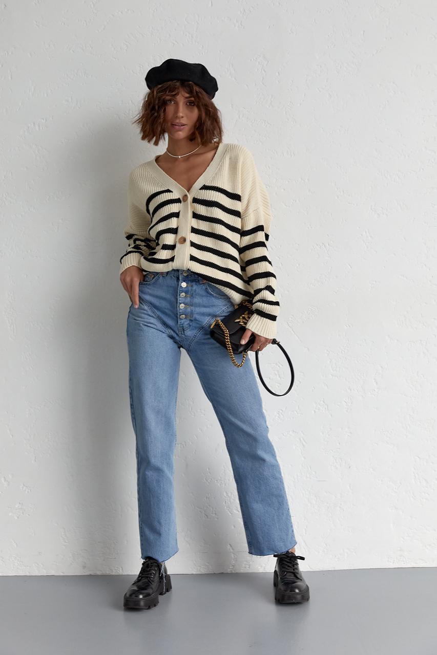 Кардиган вязаный оверсайз M Бежевый (11352432) - фото 3 Кардиган вязаный оверсайз M Бежевый (11352432) - фото 3