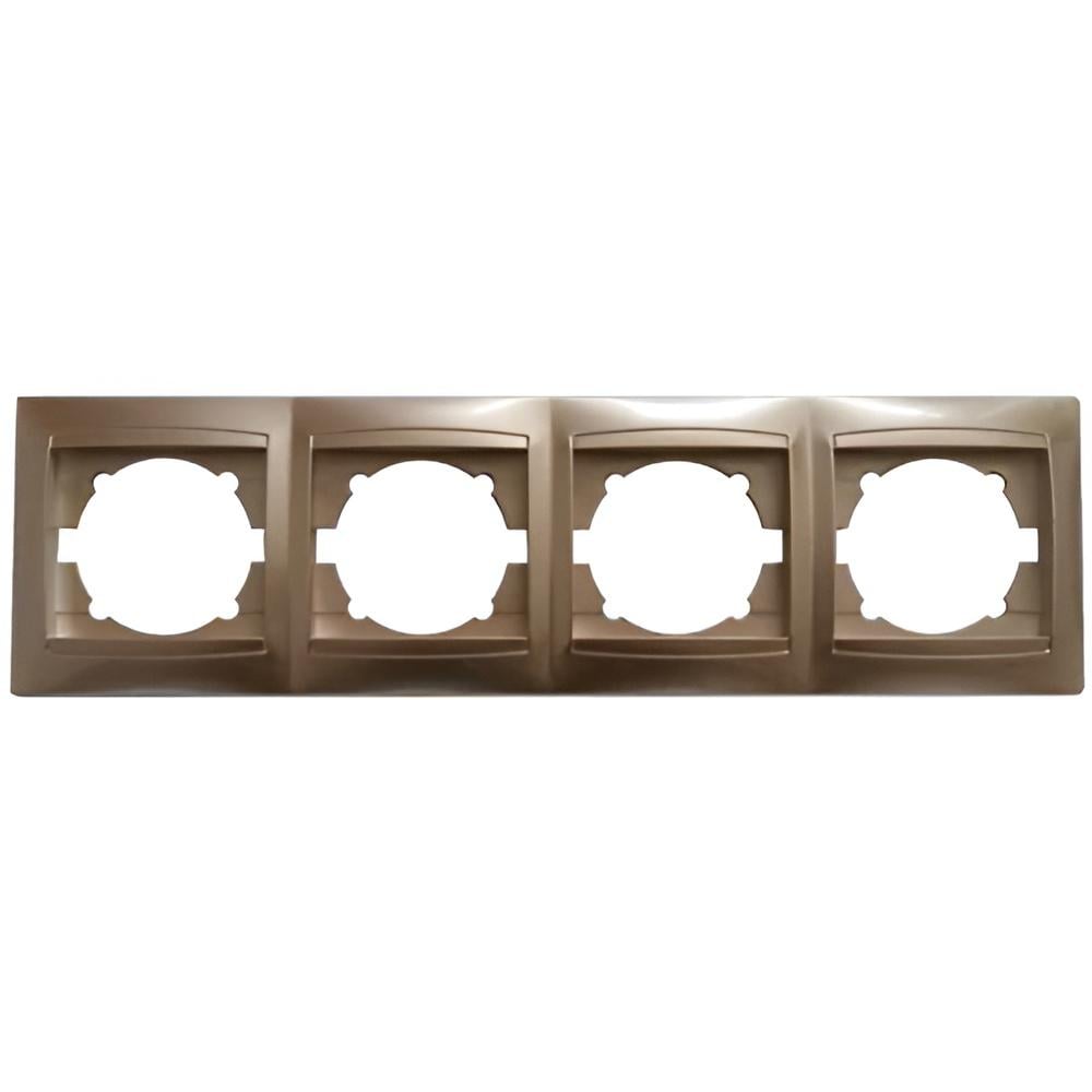 Рамка 4-постовая Lemanso Сакура горизонтальная Золотой (LMR1213)