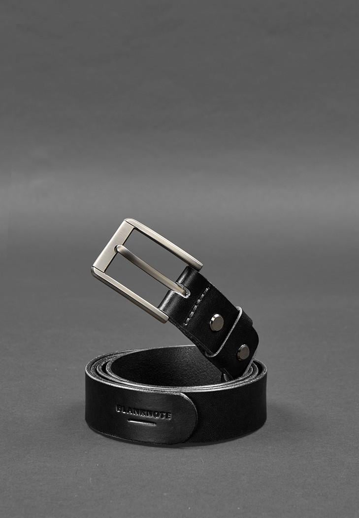 Ремінь чоловічий шкіряний вузький 30 мм Чорний (A-026794)