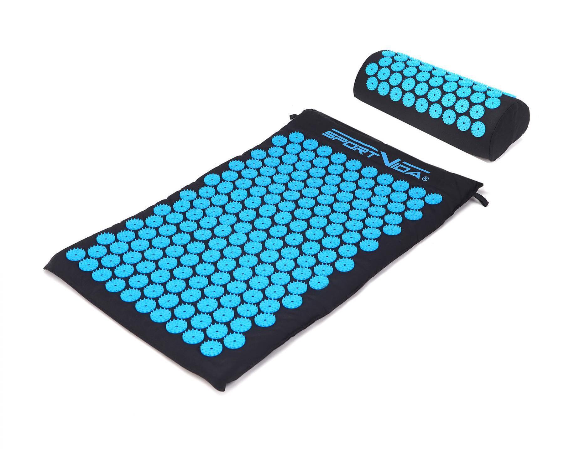 Килимок акупунктурний SportVida Аплікатор Кузнєцова з валиком 66x40 см Black/Blue (25833) Килимок акупунктурний SportVida Аплікатор Кузнєцова з валиком 66x40 см Black/Blue (25833)