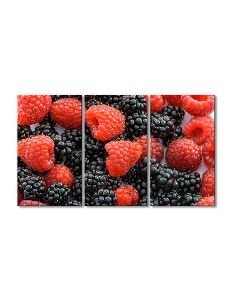 Картина модульная Сочные ягоды 3 модуля 90x135 см