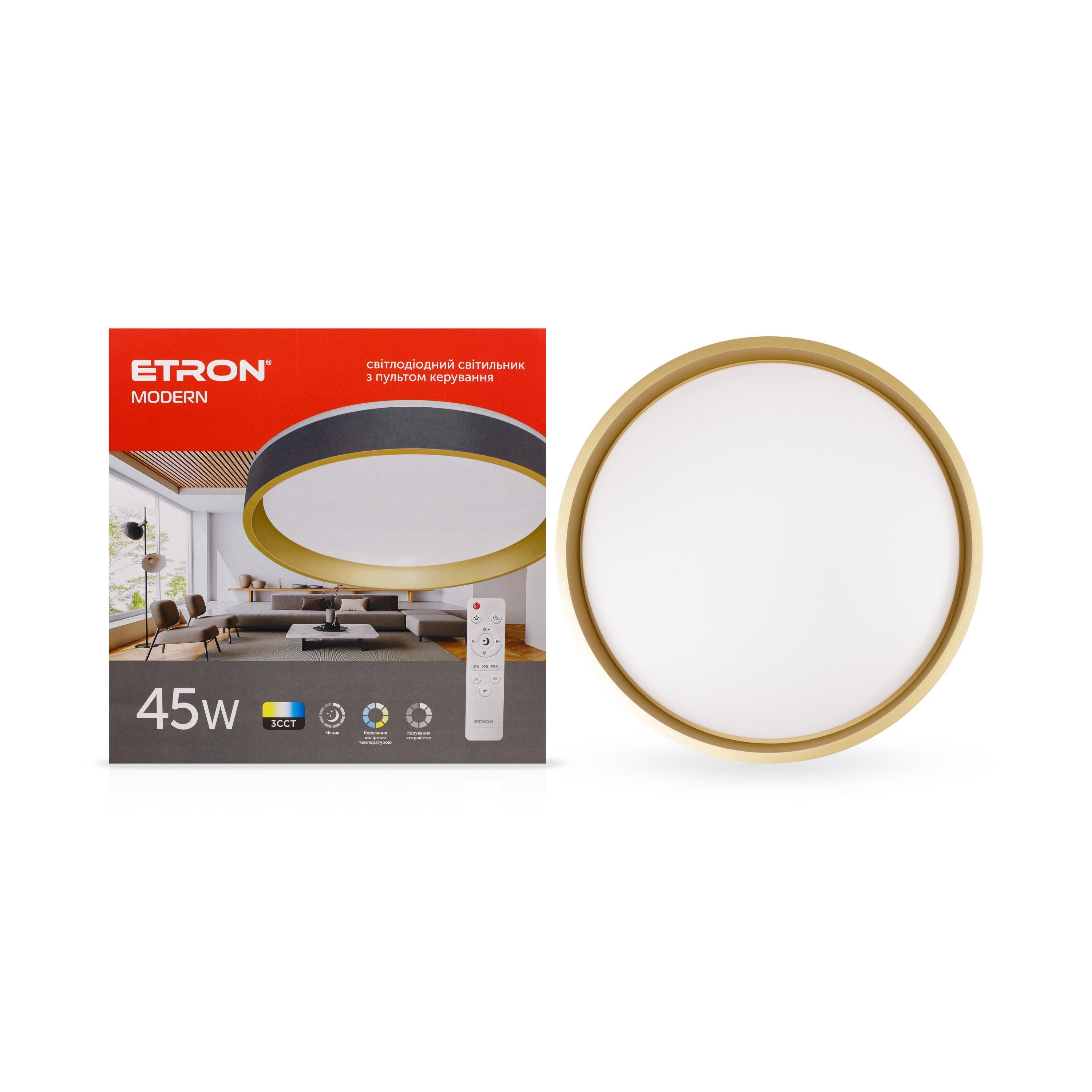 Светильник светодиодный ETRON Smart MODERN 1-ESP-2004 45W Gold/Black (78347)