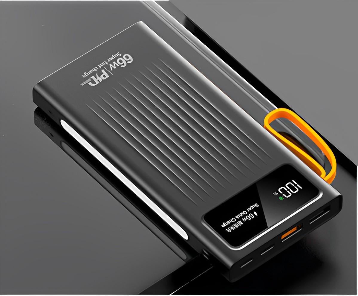 Повербанк со встроенными шнурами и фонариком 66 W 20000 mAh (1317)