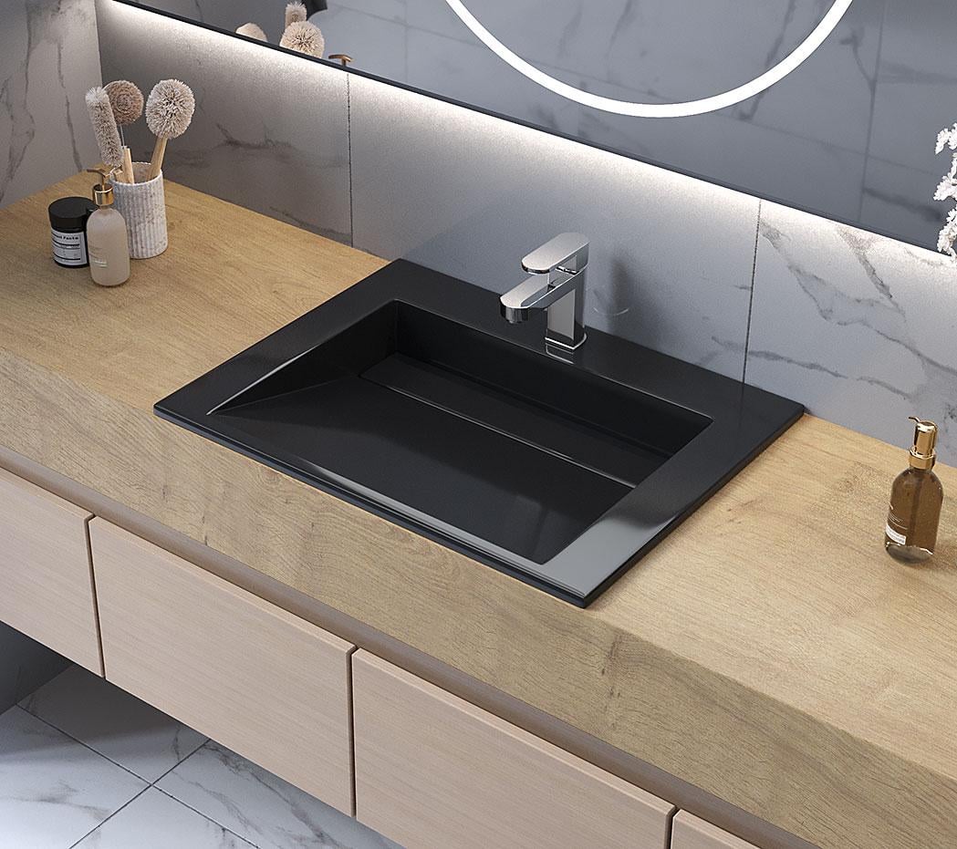 Умывальник накладной Status Boho Low 60 Black (29925857)