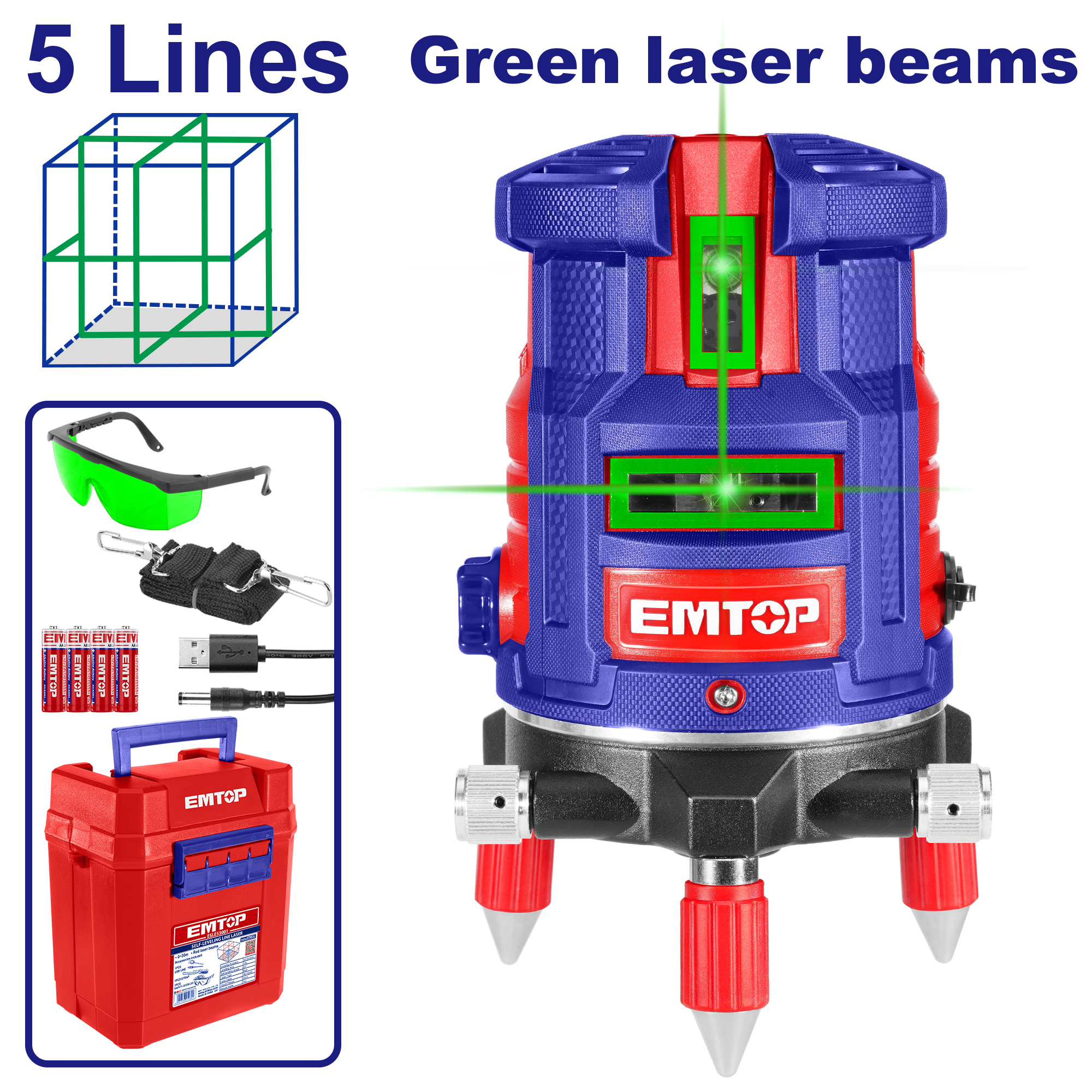 Лазерний нівелір EMTOP ESLE53003 - фото 2 Лазерний нівелір EMTOP ESLE53003 - фото 2
