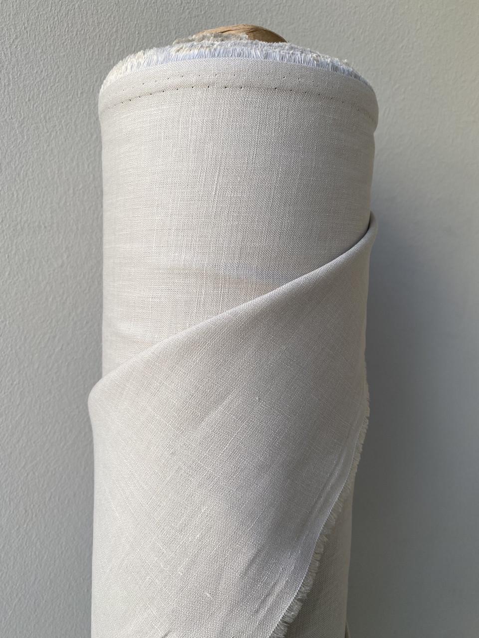 Ткань рубашечно-платьевая LINEN PLUS 100% лен смягчен 143 см 155/394 Серо-бежевый - фото 6