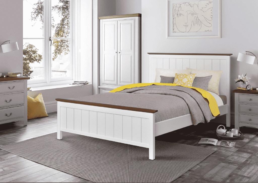 Кровать из натурального дерева сосна Stemma Триумф 140x200 см Белый (34657)