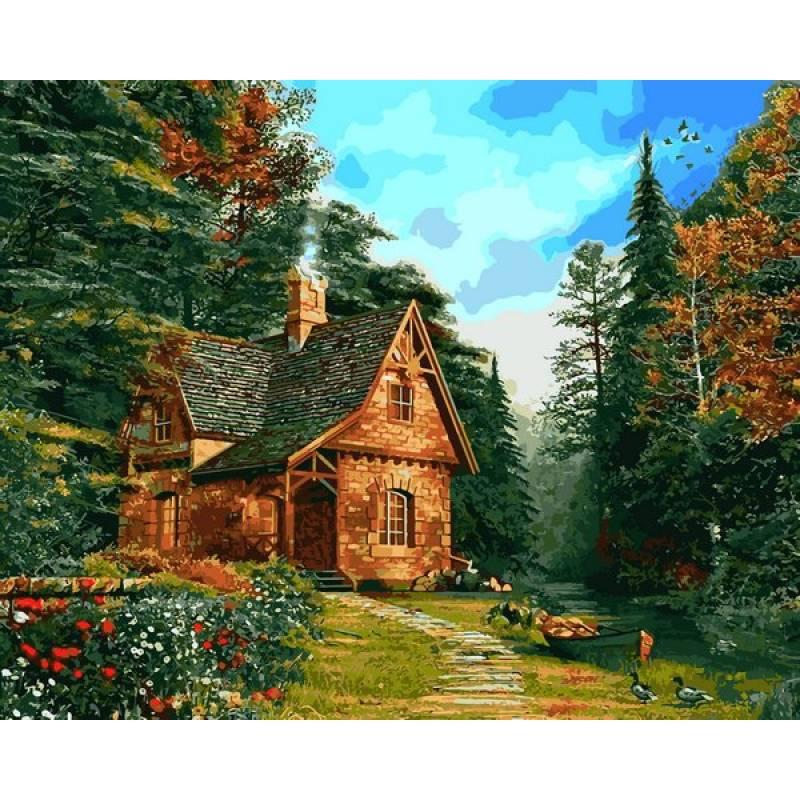 Картина по номерам Mariposa "Лесной коттедж" 40x50 см (MR-Q2205)