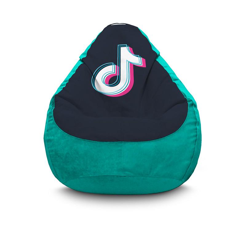 Кресло мешок iPuff Tik Tok Logo Light blue Флок XXL 90х125 см Бирюзовый Кресло мешок iPuff Tik Tok Logo Light blue Флок XXL 90х125 см Бирюзовый