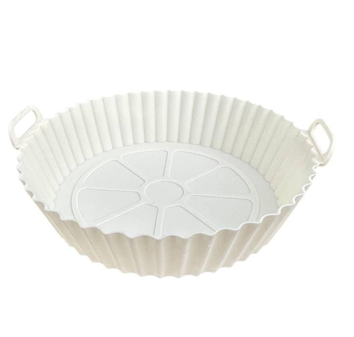 Форма в аэрогриль круглая силиконовая 19392 20х20х5 см Молочный (8-6-5152646)