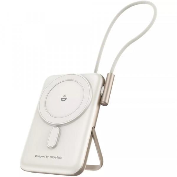 Повербанк Choetech B735 10000 mAh 20W с магнитной беспроводной зарядкой и технологией PD3.0 оснащен дисплеем Белый (621658)