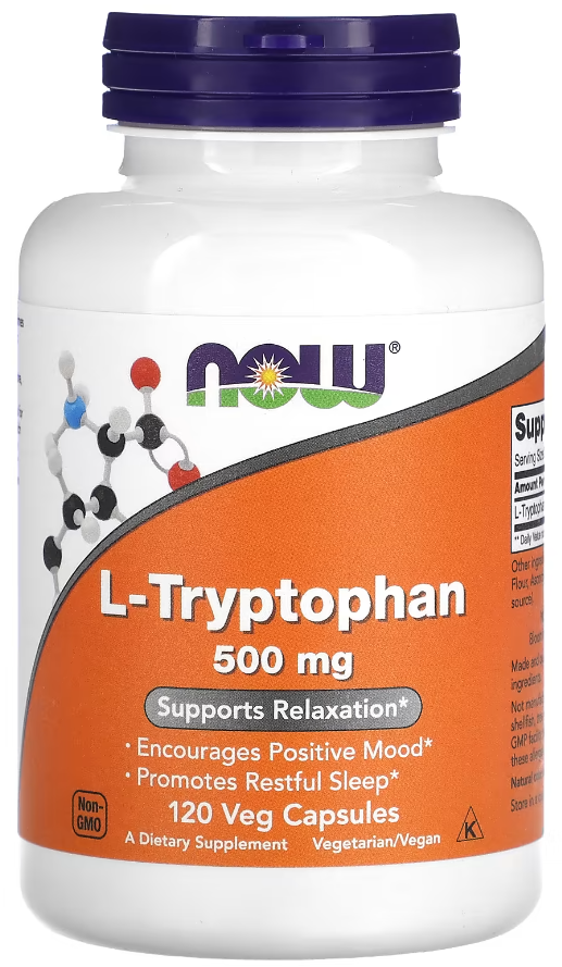 Триптофан NOW FOODS L-Tryptophan 500 мг 120 вег. капс. (3701)