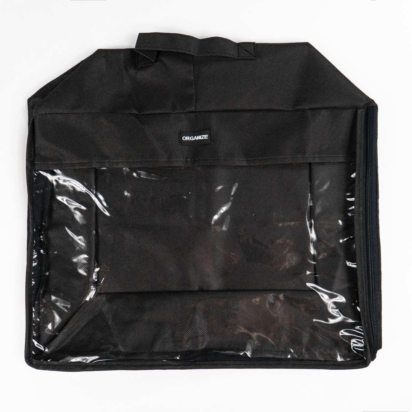 Сумка дорожная P001 с ручкой и прозрачной вставкой 40x31x15 см Черный (P001-black)