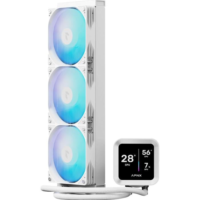 Система водяного охолодження APNX LC1-D 360 360 мм 320 Вт 3,95" IPS 1800 об/хв White (APLA-SV36117.21)