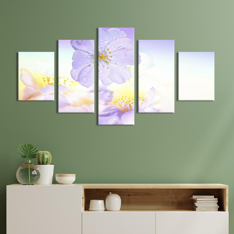 Картина на холсте Нежные облачные цветы 187x94 см (955-52)