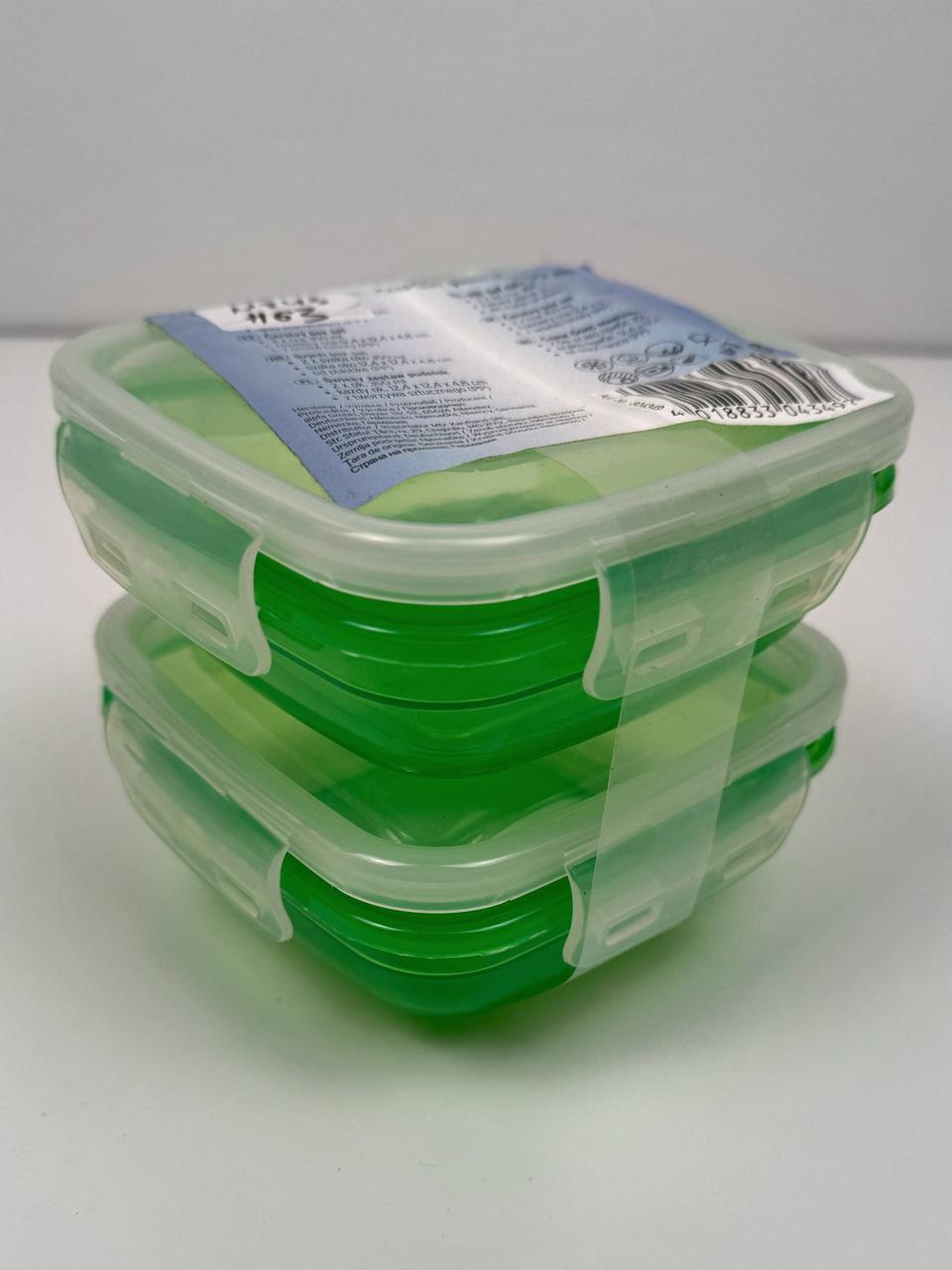 Набір харчових контейнерів квадратних герметичні 2x350 мл Зелений (2847865380)