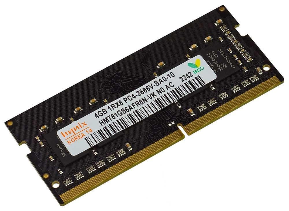 Оперативная память Hynix SODIMM DDR4 4GB 2666MHz, PC4-21300, CL19, 1.2V (HMT81GS6AFR8N-VK)