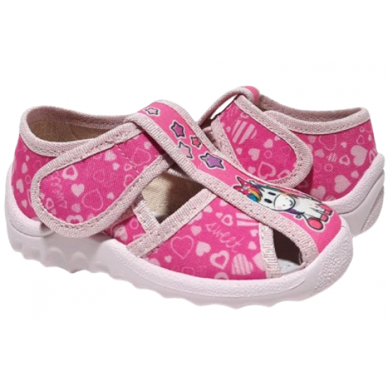 Тапочки для дівчаток Waldi 360-275/22 на липучках р. 22 Рожевий