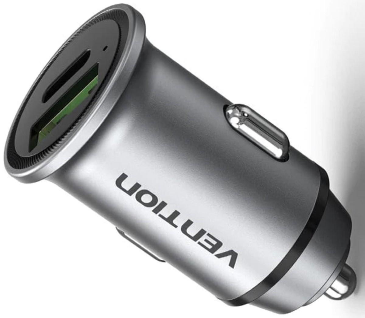 Зарядний пристрій в авто Vention Two-Port USB Car Charger Mini Style Aluminium Alloy Type Grey (FFBH0) - фото 3