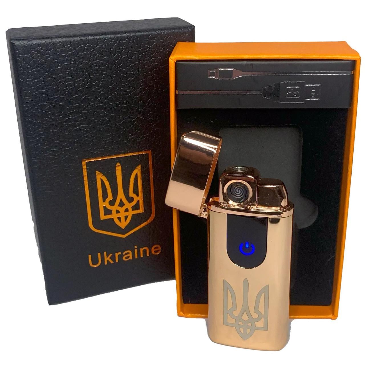 Запальничка електрична/газова Україна HL-431 із USB-зарядкою Золотий
