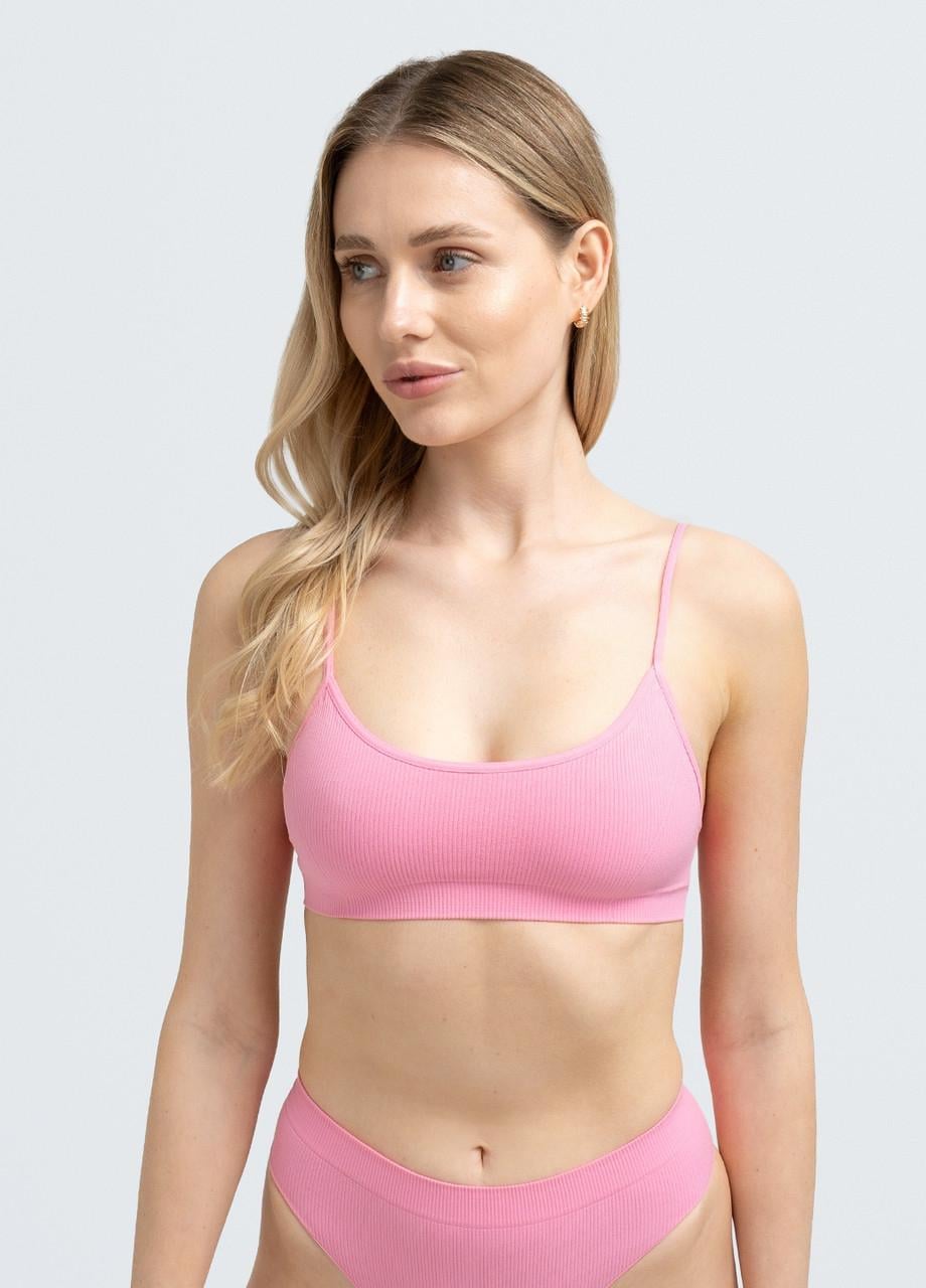 Топ бесшовный в рубчик Giulia CAMI TOP RIB на тонких бретельках L/XL Pink/Rosa Pink (34531795)
