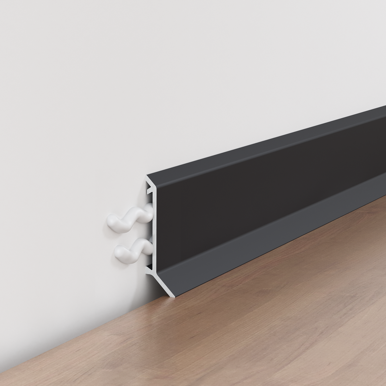 Плинтус накладной FSPRO P40 алюминиевый 2,5 м Черный (F1.P40B)