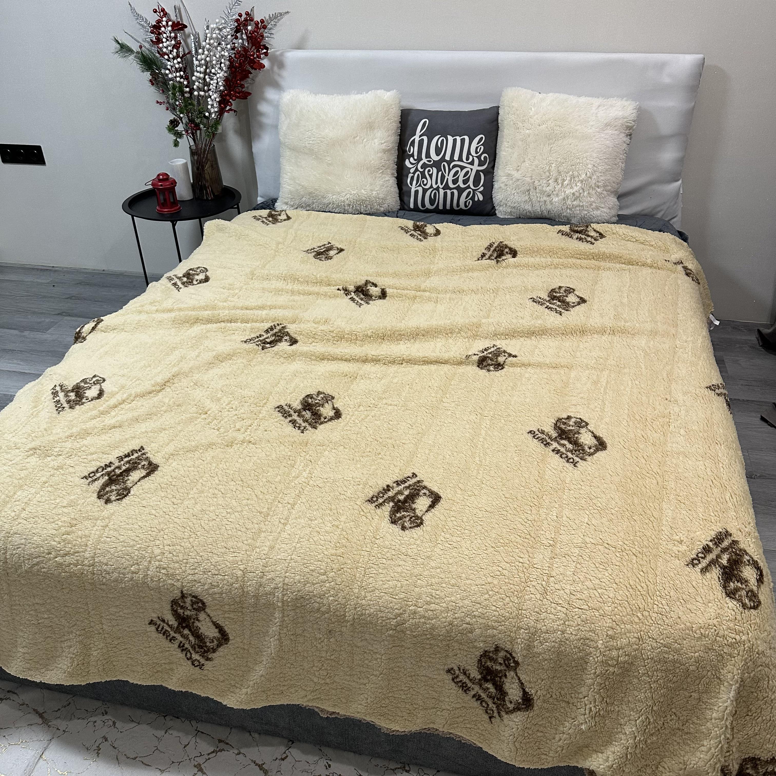 Плед-покрывало двустороннее с рисунком 200х220 см Бежевый (PL-2-1) - фото 8