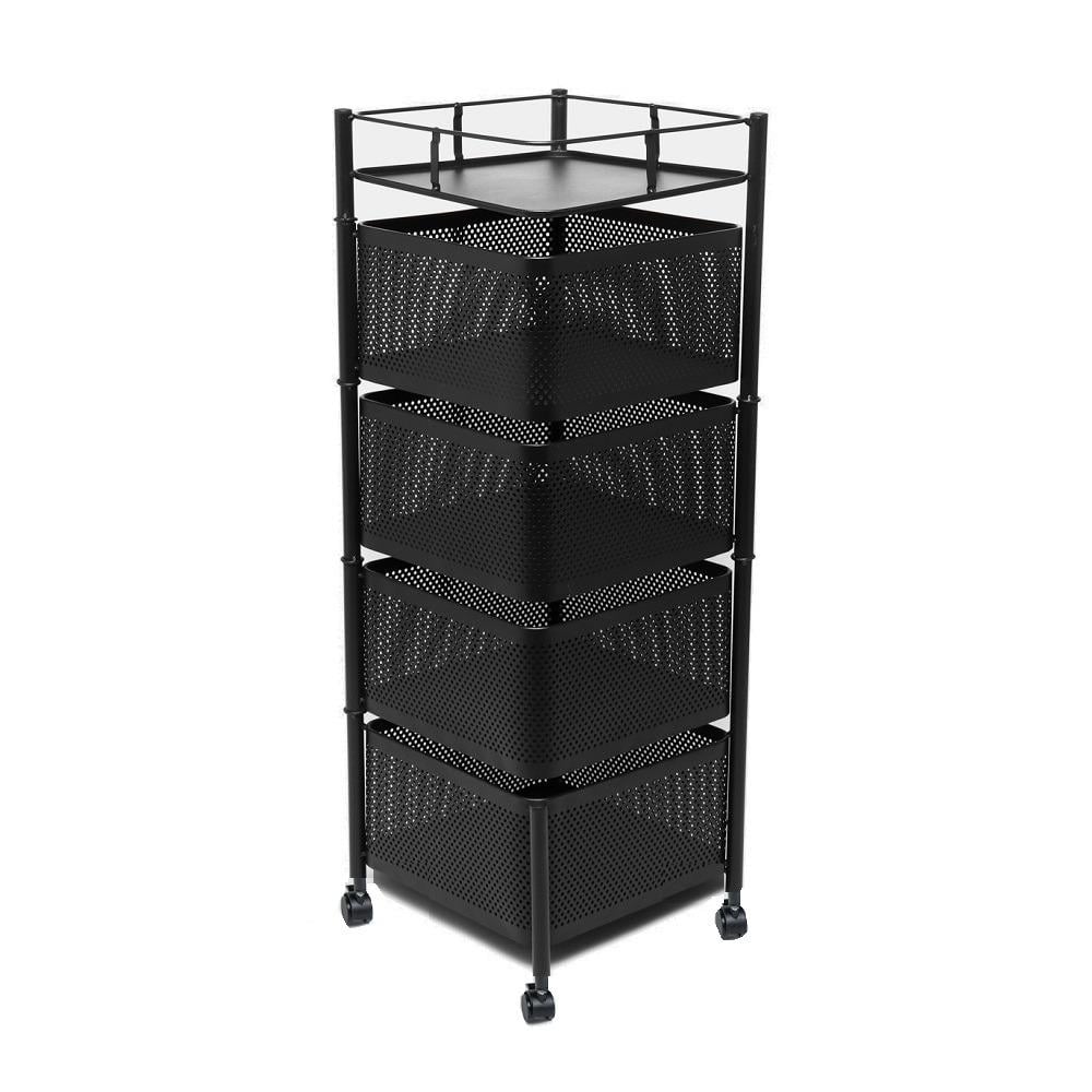 Этажерка на колесах R93519-BK Cube 4 овраг 27x27x77 см Этажерка на колесах R93519-BK Cube 4 овраг 27x27x77 см