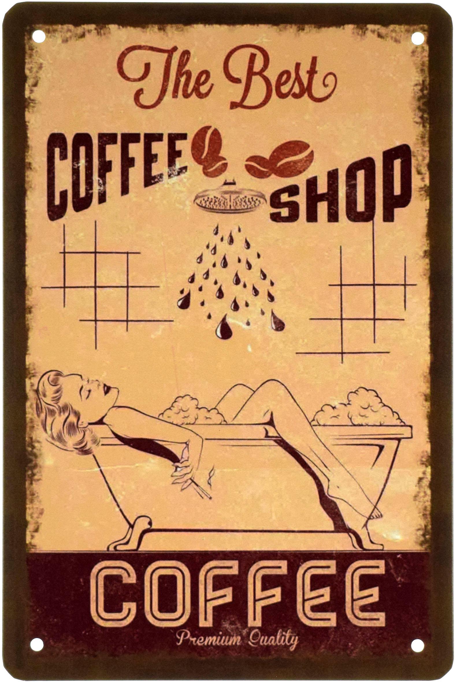 Табличка металева Кращий Кавовий Магазин/The Best Coffee Shop 20x30 см