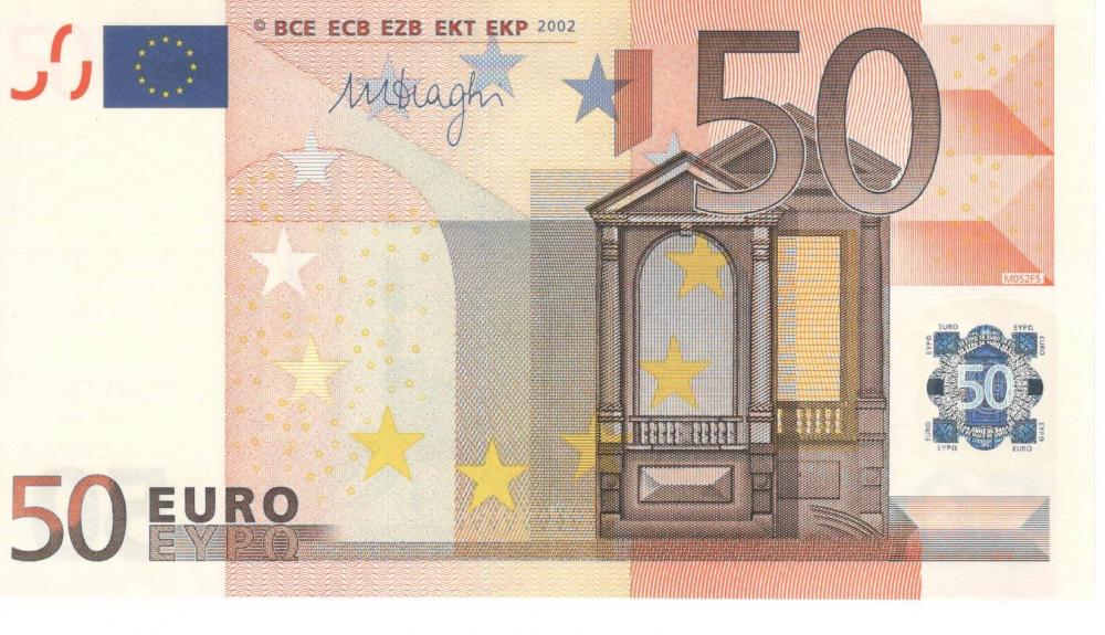 Колекційна банкнота Іспанія 50 євро 2002 V M052 UNC (Б06786)