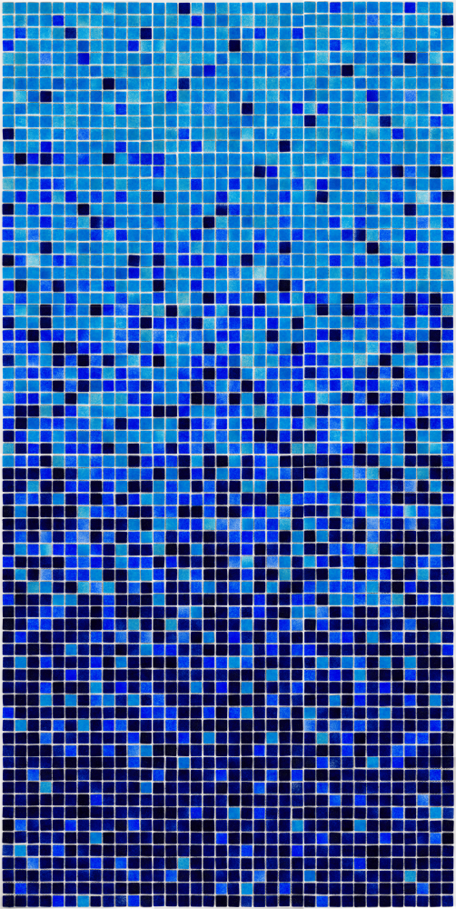 Мозаїка скляна AquaMo MX25-2-02-03-04 розтяжка градієнт 1912x317x4 мм в душеву сауну спа на папері Синьо-блакитний (004108-2)