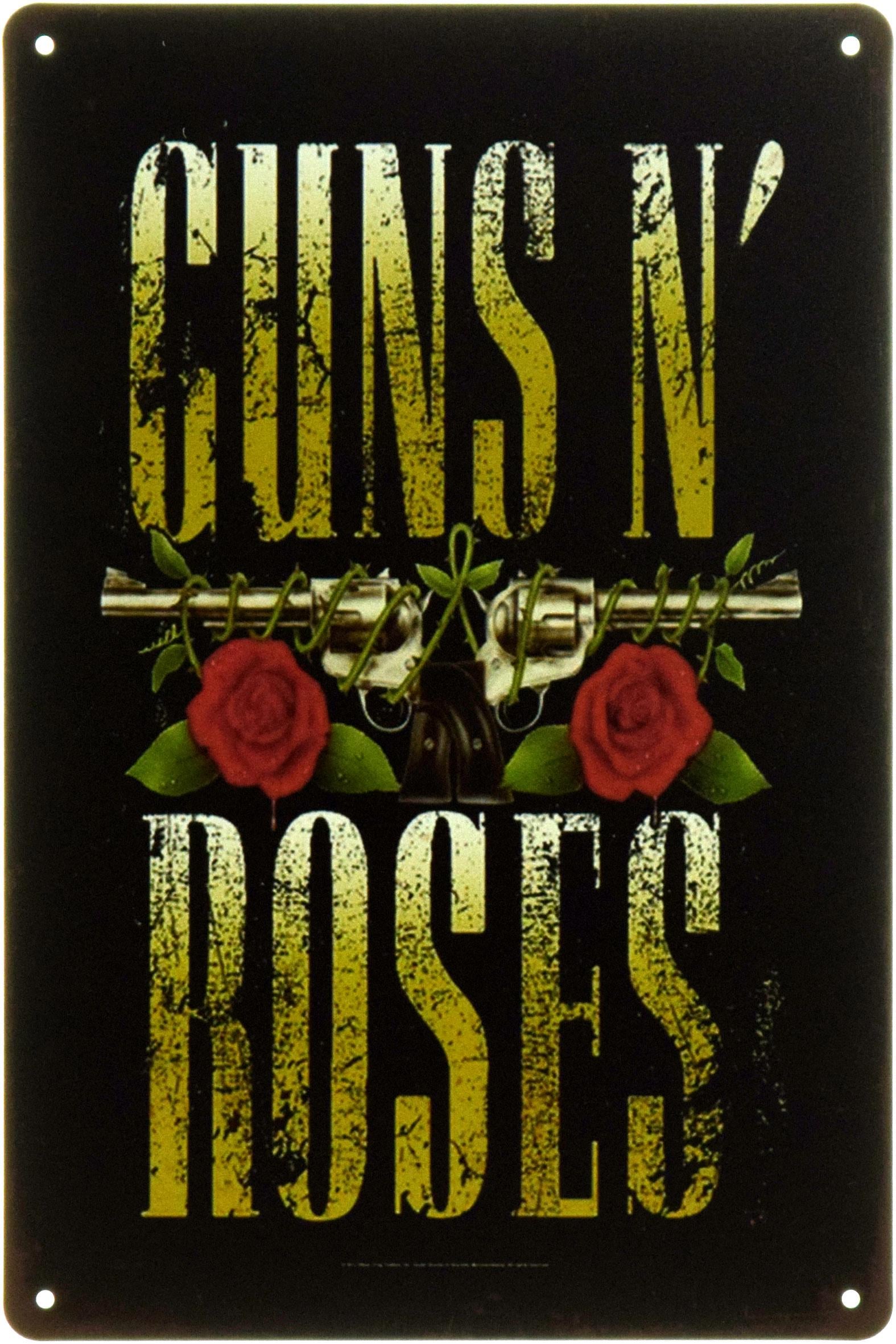 Табличка металлическая Guns N' Roses 20x30 см (ms-104369)