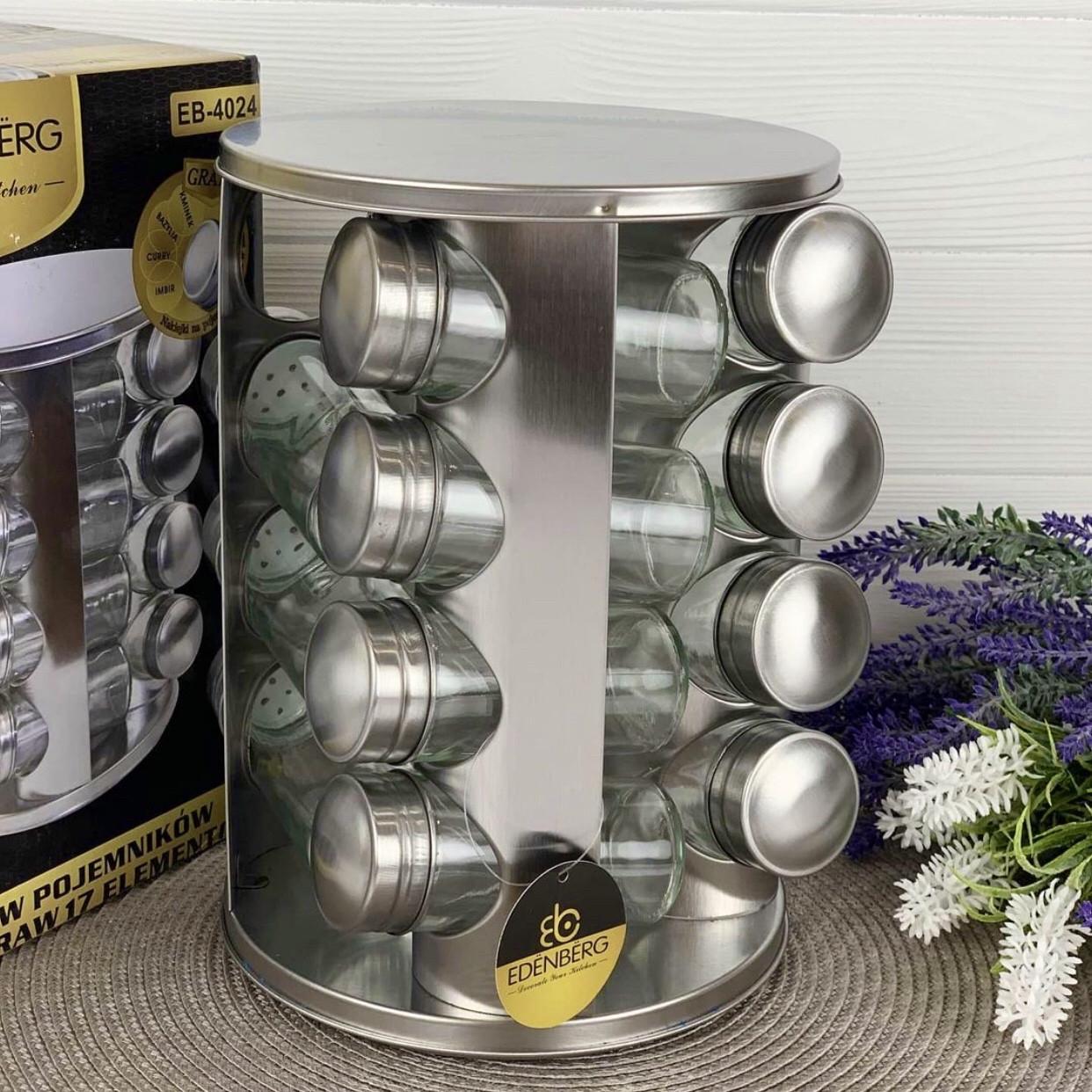 Набор для специй на подставке Edenberg EB-4024 16 емкостей из нержавеющей стали (2530557662) - фото 3