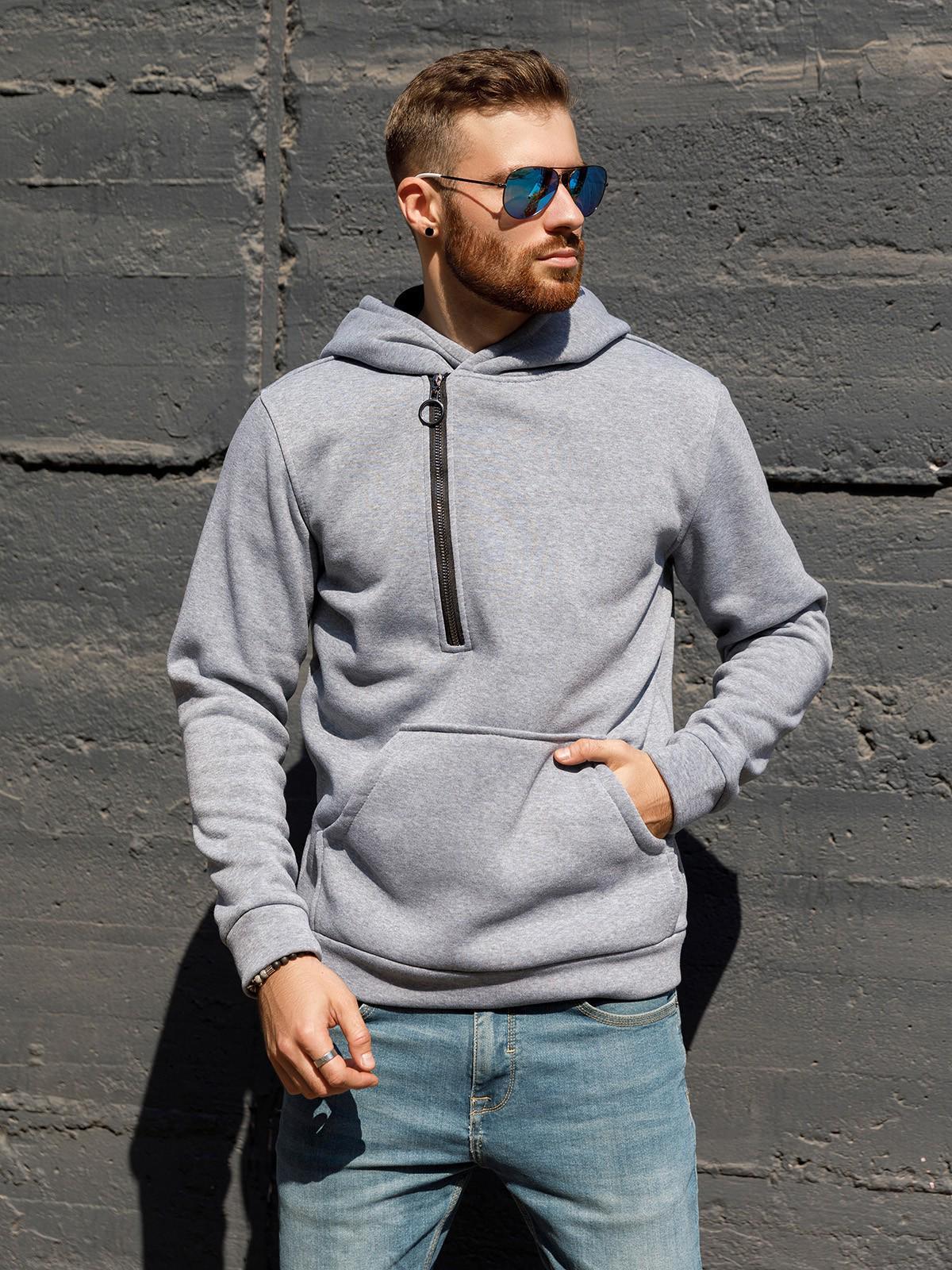 Мужская толстовка ISSA Plus M Серый (GN-445) - фото 2 Мужская толстовка ISSA Plus M Серый (GN-445) - фото 2