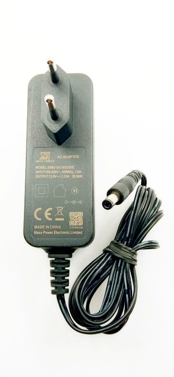 Блок живлення імпульсний 12V/3,33A 5,5x2,5 Mass Power S042-1A120333V (34188)