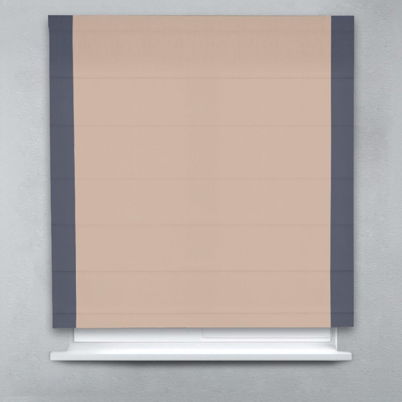 Римская штора Блэкаут Перфект с кантами по бокам 230х170 см Бежевый/Графитовый