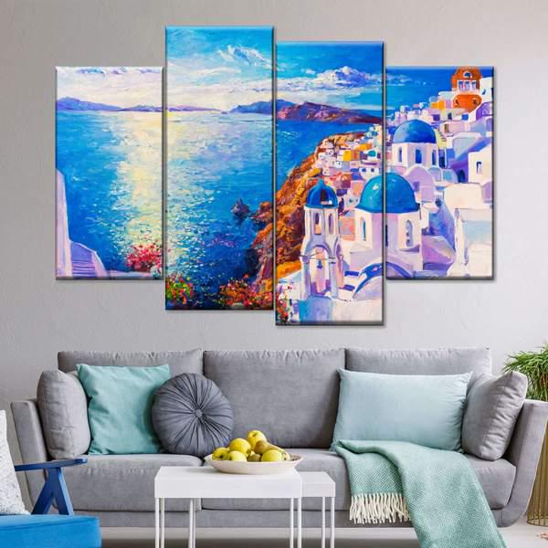 Модульная картина KIL Art На прибрежной скале из четырех частей 129x90 см (M4_L_101)