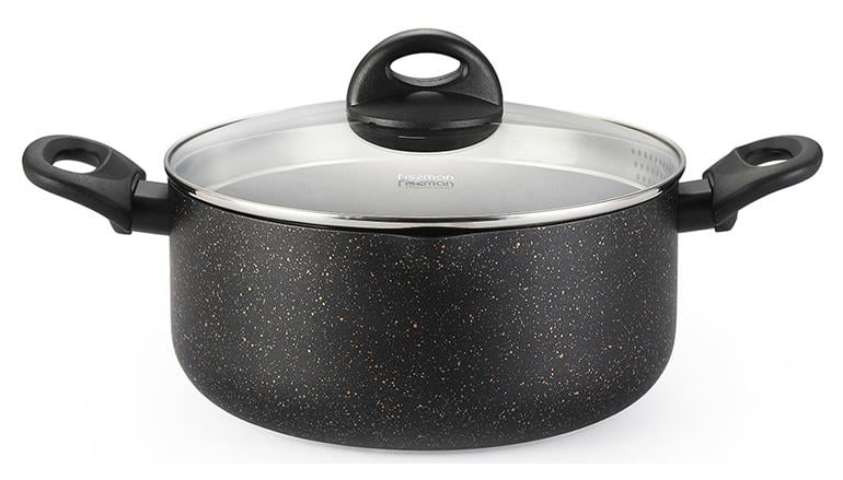 Каструля Fissman Promo 4,6 л з кришкою-друшляком антипригарне покриття TouchStone (FN-14993)