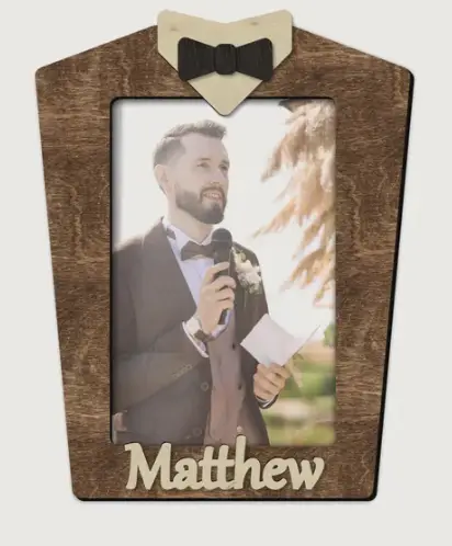 Рамка для жениха на 1 фото Темно-коричневый (groomsmen_4x6-5)