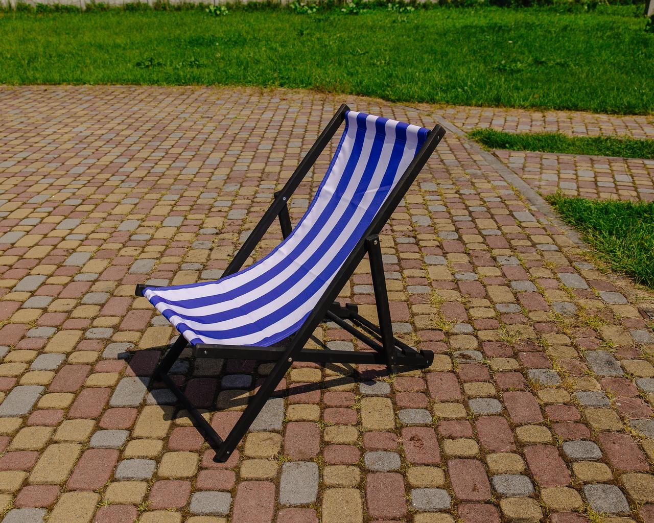 Шезлонг для дачи тканевый XRmaster Черный/Синий (КШ-003/3)