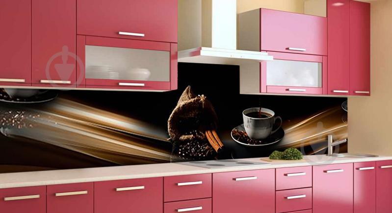 Скинали на кухню Zatarga «Кофе с палочкой корицы» 600х2500 мм виниловая 3Д наклейка кухонный фартук - фото 3